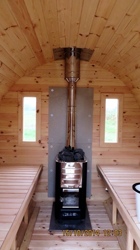 Saunafass Fasssauna Sauna L300 D227cm 45mm