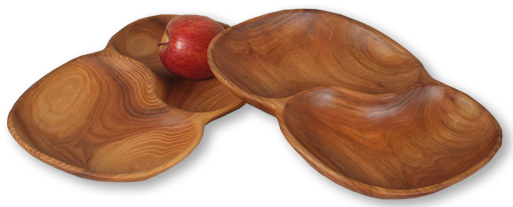 Geschirr & Besteck 4er Set aus Holz